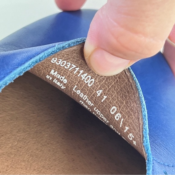 Dansko Blue Leather Clogs Sandals Maisie Cobalt Sz 41 10.5-11 Made in Italy - Picture 10 of 12